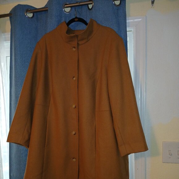 Plus Size Wool Blend Land's End Pea Coat - Picture 1 of 4